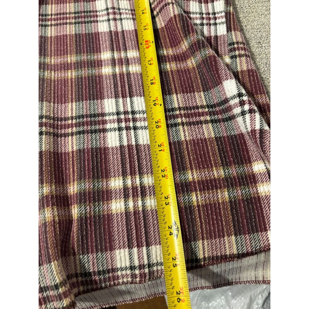 Basic Editions Plaid Knit Soft Button Down Flanne… - image 5